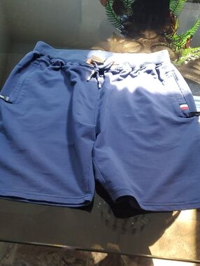 Men's Navy Blue Drawstring Athletic Shorts US XL reg Elastic Waist